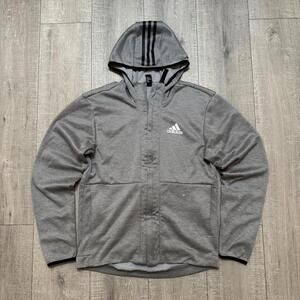 Adidas Hoodie Gray Full Zip Climawarm Outdoor Fleece‎  Casual Size S Men